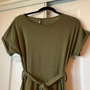 Wrap Slit Maxi Dress Short Sleeve Dress